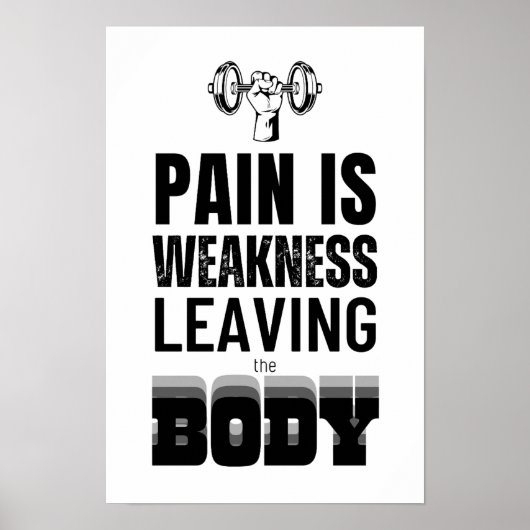 Poster Citation motivationnelle pour Gym Noir & Blanc (Devant)