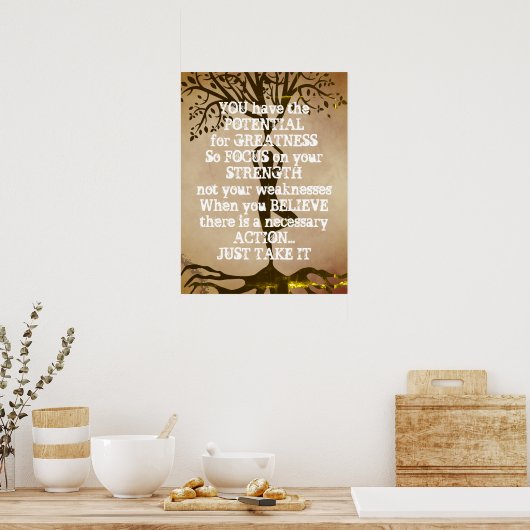 Poster Citation Motivationnelle Pour La Force (Cuisine)