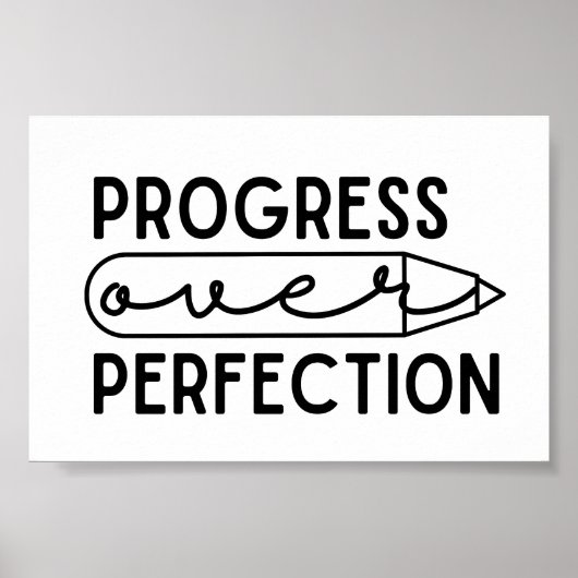 Poster Citation Motivationnelle Progrès sur la perfection (Devant)
