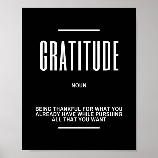 Poster Citation Motivationnelle Sur La Gratitude (Devant)