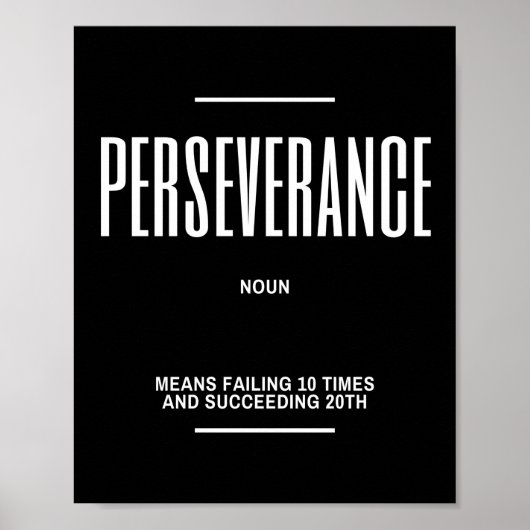 Poster Citation Motivationnelle Sur La Persévérance (Devant)