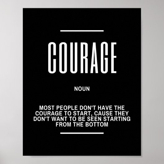 Poster Citation Motivationnelle Sur Le Courage (Devant)