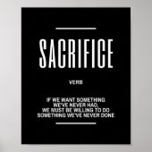 Poster Citation Motivationnelle Sur Le Sacrifice (Devant)