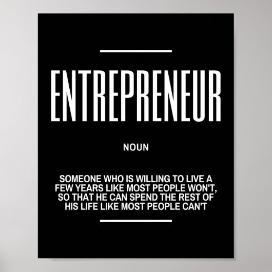 Poster Citation Motivationnelle Sur L'Entrepreneur (Devant)