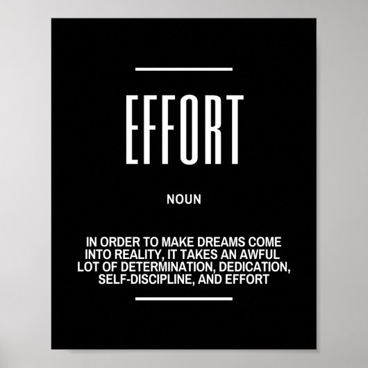Poster Citation Motivationnelle Sur Les Efforts (Devant)