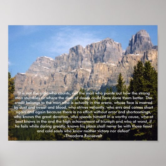 Poster Citation Motivationnelle Theodore Roosevelt (Devant)