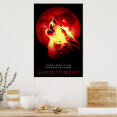 Poster Citation Motivationnelle Unique Rouge Noir Loup (Cuisine)