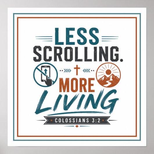 Poster Citation Motivationnelle Vivre Plus Que Scroller (Devant)