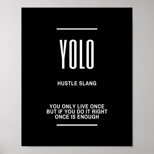 Poster Citation motivationnelle YOLO (Devant)