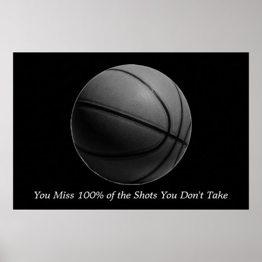 Poster Citation Motivative Basketball noir et blanc (Devant)