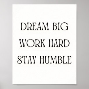 Poster Citation murale inspirante - Rêvez grand Travaille