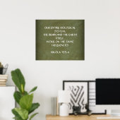 POSTER CITATION NIKOLA TESLA - MEMES FREQUENCES - (Bureau à domicile)