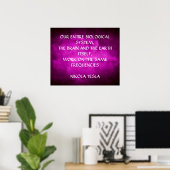 POSTER CITATION NIKOLA TESLA - MEMES FREQUENCES - (Bureau à domicile)