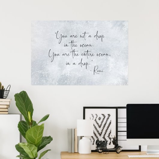 Poster Citation Ocean Vous n'êtes pas une goutte dans l'o (Bureau à domicile)