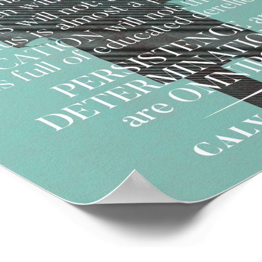 Poster Citation "Persistance" de Calvin Coolidge (Coin)