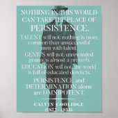 Poster Citation "Persistance" de Calvin Coolidge (Devant)