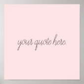 Poster Citation personnalisée de script élégant (Devant)