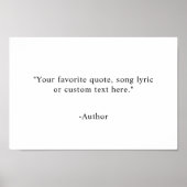 Poster Citation personnalisée minimaliste simple (Devant)