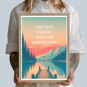 Poster Citation personnalisée – Paysage naturel du lac de