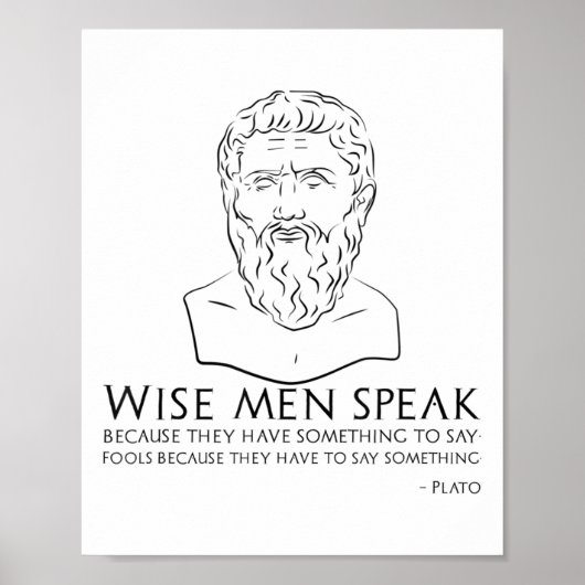 Poster Citation Platon Sur Les Sages Et Les Fools - Grec  (Devant)
