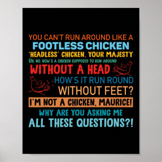 Poster Citation Poulet Sans Pieds Sans Tête Maurice Blagu