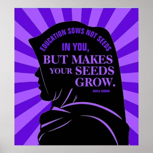 Poster Citation pour l'éducation de Kahlil Gibran 18"x20" (Devant)