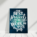 Poster Citation rétro inspirationnelle "Travaillez sur vo<br><div class="desc">Élevez votre espace avec l'affiche de soumission rétro Inspirationnelle "Travaillez sur vous-même". Avec le message de motivation complet, "Le meilleur projet sur lequel vous travaillerez est vous-même", ce design mêle esthétique rétro et inspiration enrichissante. Parfait pour toute pièce où l'amélioration de soi et la positivité sont essentielles, cette affiche sert...</div>