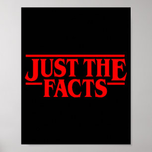 Poster Citation Rouge Rétro Rien que les Faits Drôle Basi