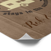 Poster Citation Rustique Brown Wood Funny Camping (Coin)