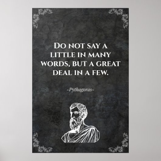 Poster Citation sage de Pythagore. Inspiration (Devant)