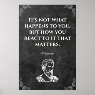 Poster Citation sage d'Épictète. Sagesse