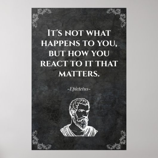 Poster Citation sage d'Épictète. Sagesse (Devant)