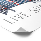 Poster Citation simple en direct Nautical Summer Beach Hu (Coin)