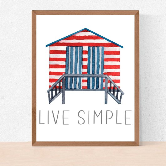 Poster Citation simple en direct Nautical Summer Beach Hu