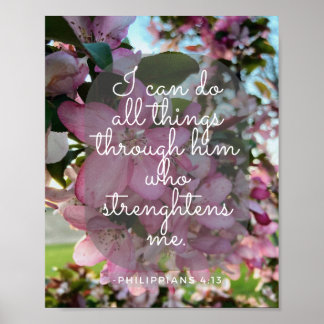 Poster Citation Spirituelle Inspirationnelle avec Fleurs