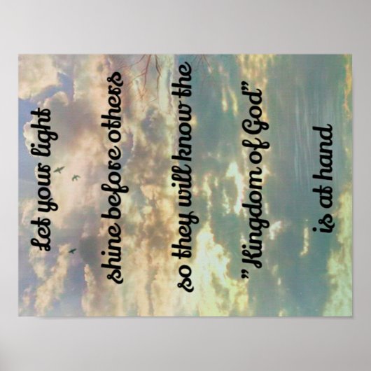 Poster Citation spirituelle "Royaume de Dieu" sur le ciel (Devant)