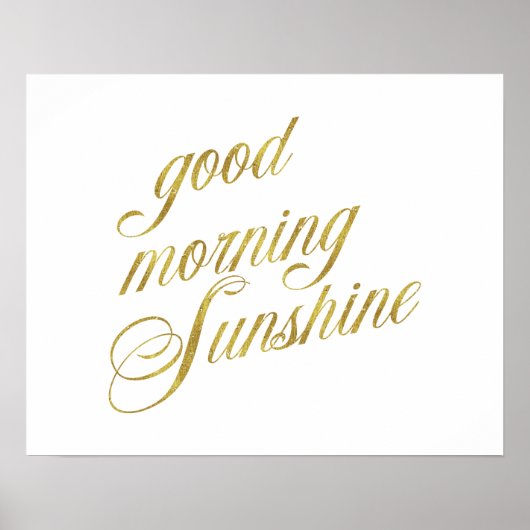 Poster Citation Sunshine Good Morning Citations Faux Gold (Devant)