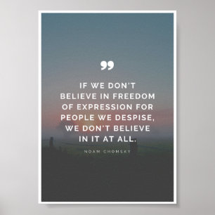 Poster Citation sur la liberté d'expression de Noam Choms