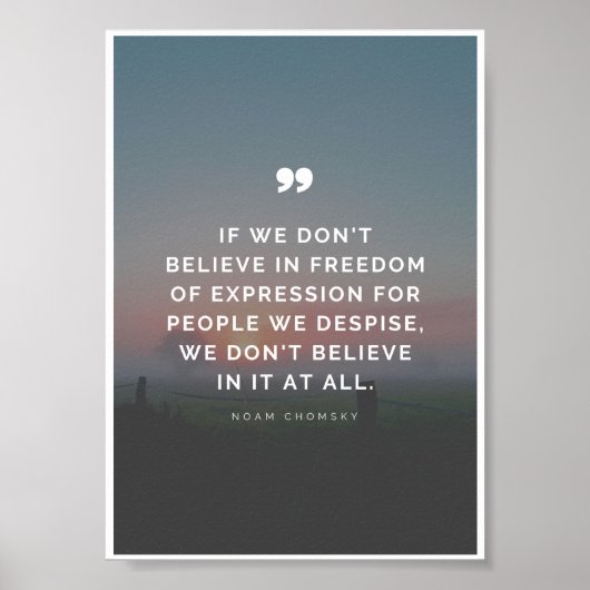 Poster Citation sur la liberté d'expression de Noam Choms (Devant)