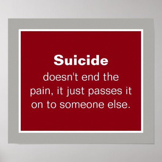 Poster Citation sur la prévention du suicide (Devant)