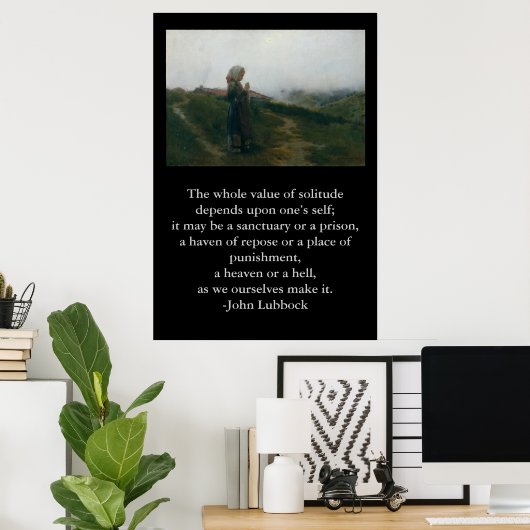 Poster Citation sur la solitude avec une image d'introduc (Bureau à domicile)