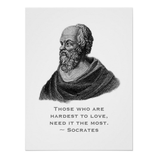 Poster Citation sur l'amour philosophe Socrates (Devant)