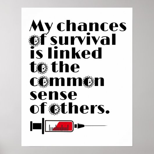 Poster Citation sur mes chances de survie (Devant)