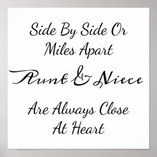 Poster Citation Tante & Nièce – Côte à Côte ou à des Mile