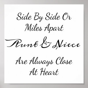 Poster Citation Tante & Nièce – Côte à Côte ou à des Mile