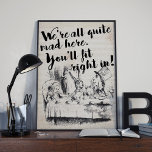 Poster Citation vintage All Mad Alice in Wonderland<br><div class="desc">Alice in Wonderland Poster - Oh mon cher, ne manquez pas celui-ci ! Plein de charme et de caractère, cette affiche impressionnante présente Alice dans des personnages merveilleux dans la fête du thé haineux fou. L'affiche apporte la citation classique d'Alice in Wonderland : "Nous sommes tous très fous ici. Vous...</div>