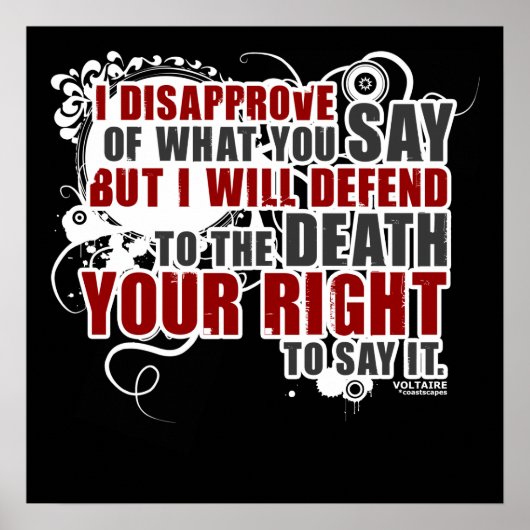 Poster Citation Voltaire (couleur) (Devant)