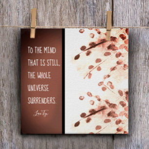 Poster citation zen inspirante Lao Tzu nature art brun