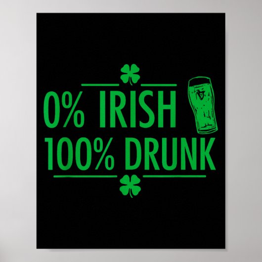 Poster Citation zéro pour cent irlandais cent pour cent d (Devant)
