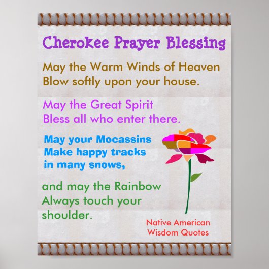 Poster Citations amérindiennes de la sagesse (Devant)